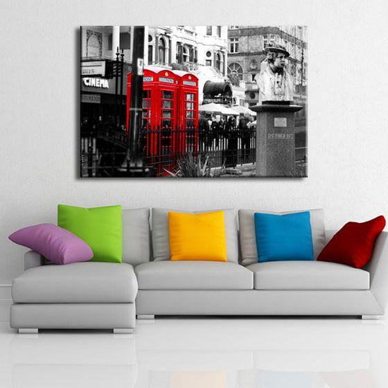 London Telephone Booth Canvas Wall Art Office