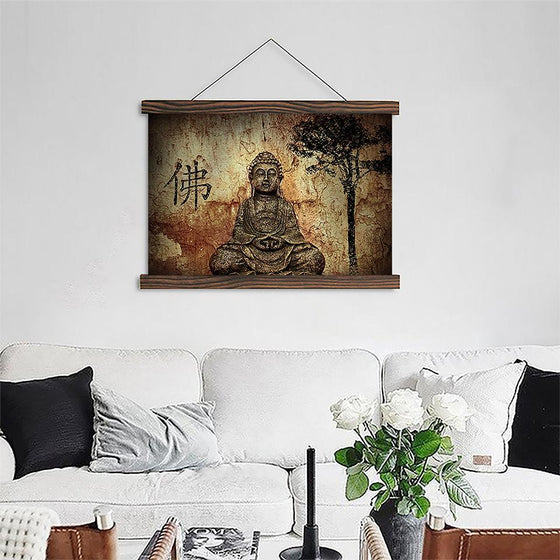 Vintage Zen Buddha - Canvas Scroll Wall Art