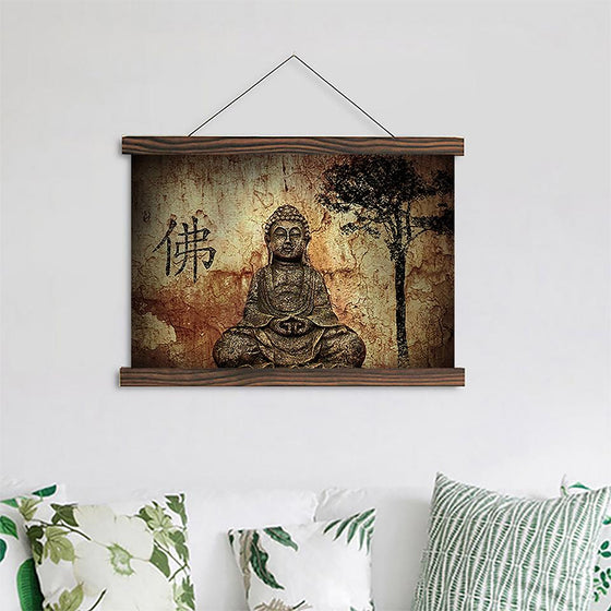 Vintage Zen Buddha - Canvas Scroll Wall Art