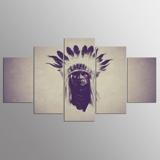 Vintage Male Indian Image Canvas Wall Art