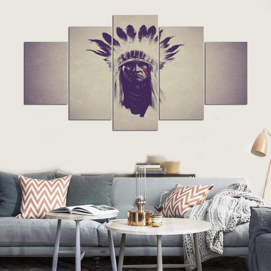 Vintage Male Indian Image Canvas Wall Art