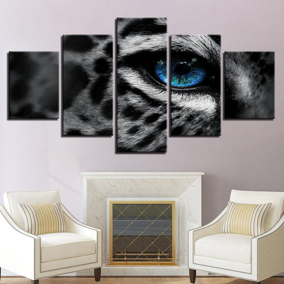 Leopard Blue Eyes Canvas Wall Art