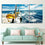 Yacht Fishing Rod Blue Sea Canvas Wall Art