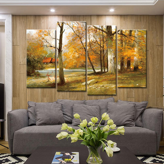 Painted Forest Trees Canvas Wall Art