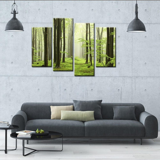 Green Forest Landscape Canvas Wall Art