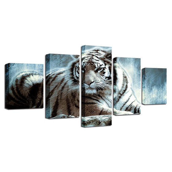 Animal White Tiger Canvas Wall Art