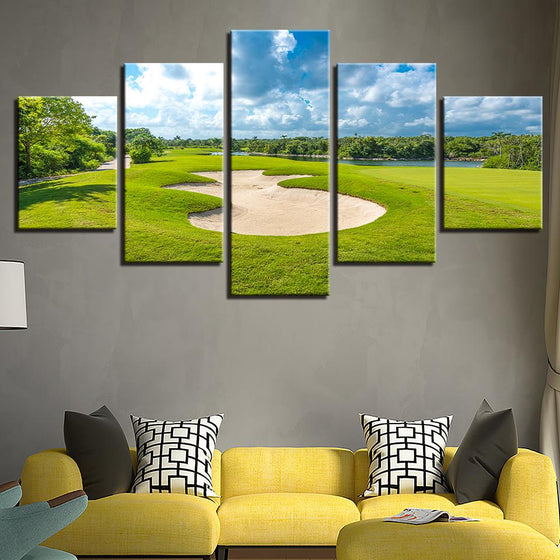 Golf Course Cloudy Canvas Wall Art