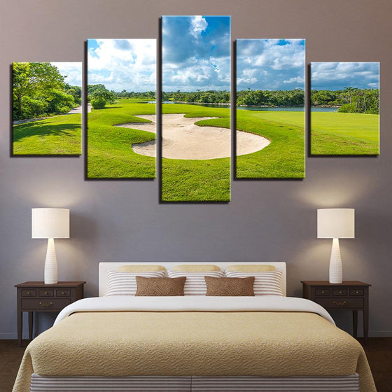 Golf Course Cloudy Canvas Wall Art