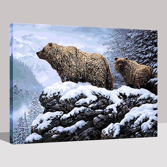 Snow Brown Bear - DIY Painting by Numbers Kit