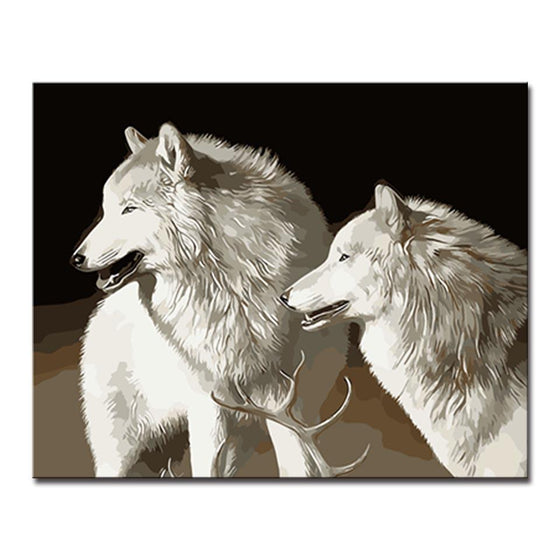 White Wolves - DIY Painting by Numbers Kit