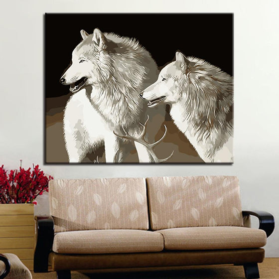 White Wolves - DIY Painting by Numbers Kit