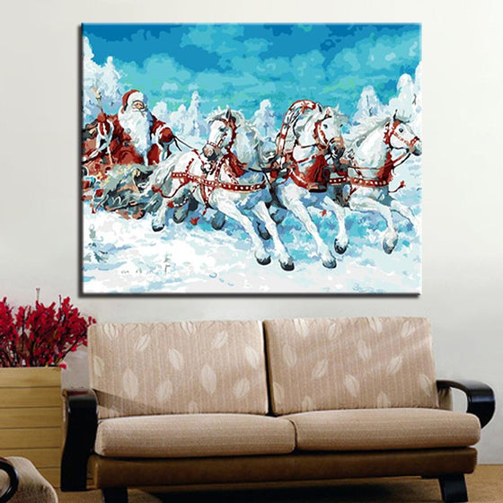Santa Drives The Horses - DIY Painting by Numbers Kit