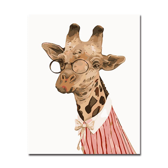 Mr. Giraffe Eyeglasses - DIY Painting by Numbers Kit