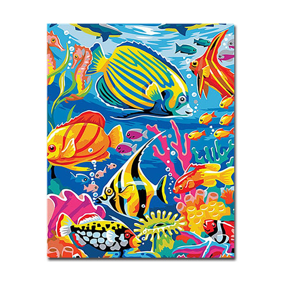 Underwater Different Fishes - DIY Painting by Numbers Kit