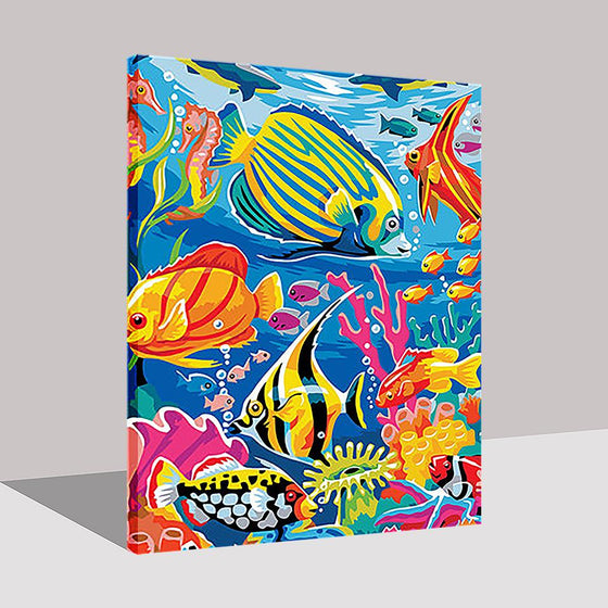 Underwater Different Fishes - DIY Painting by Numbers Kit