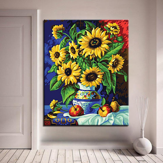 Sunflower Flower Vase - DIY Painting by Numbers Kit