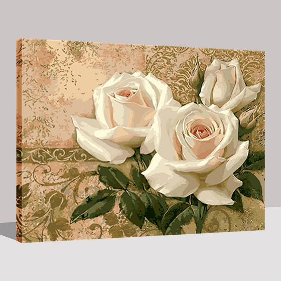 Gorgeous White Rose - DIY Painting by Numbers Kit