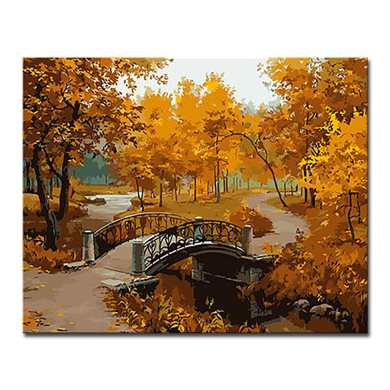 Late Autumn Bridge - DIY Painting by Numbers Kit