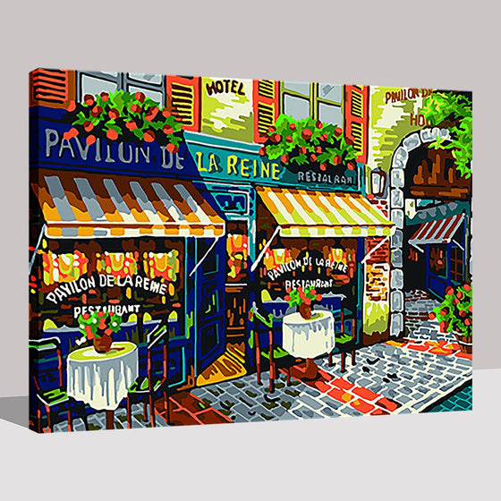Paris Street Stores - DIY Painting by Numbers Kit