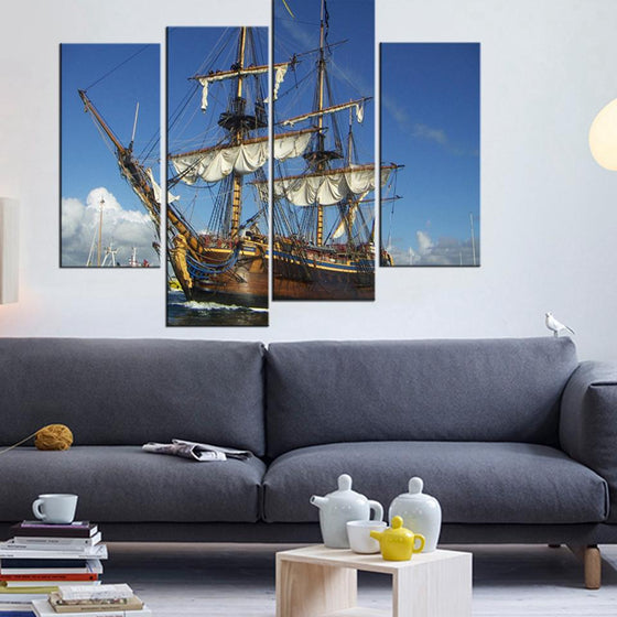 Sailing Full-Rigged Ship Canvas Wall Art