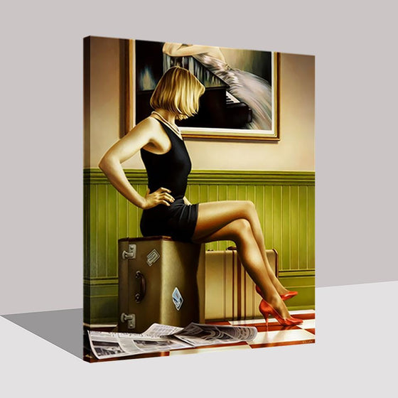 Sexy Girl In Black Dress - DIY Painting by Numbers Kit
