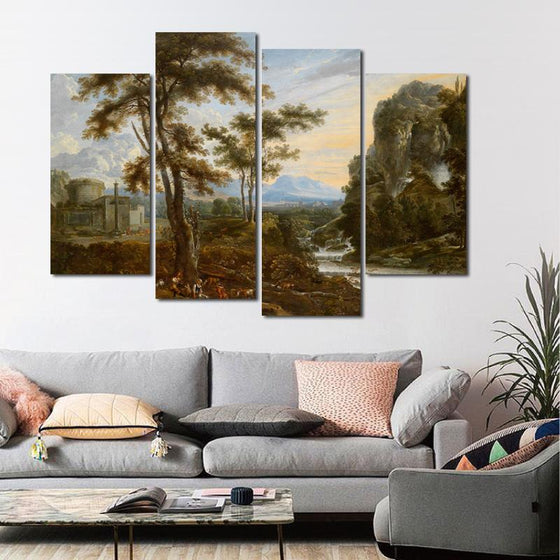 Rural River Forest Canvas Wall Art
