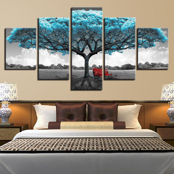 Blue Tree Scenery Canvas Wall Art