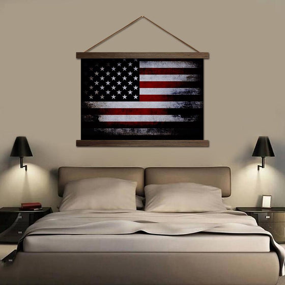 American Flag - Canvas Scroll Wall Art Bedroom