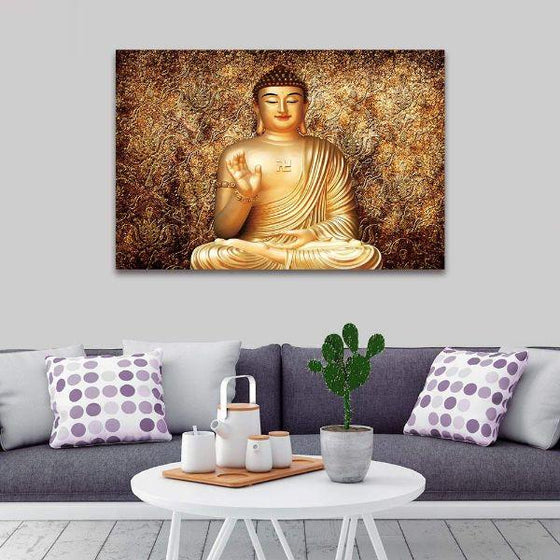 Abhaya Mudra Buddha Canvas Wall Art Living Room