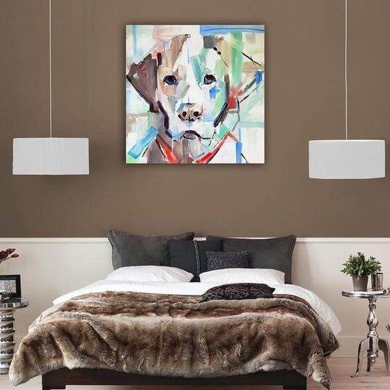 Abstract Dog Head Canvas Wall Art Bedroom