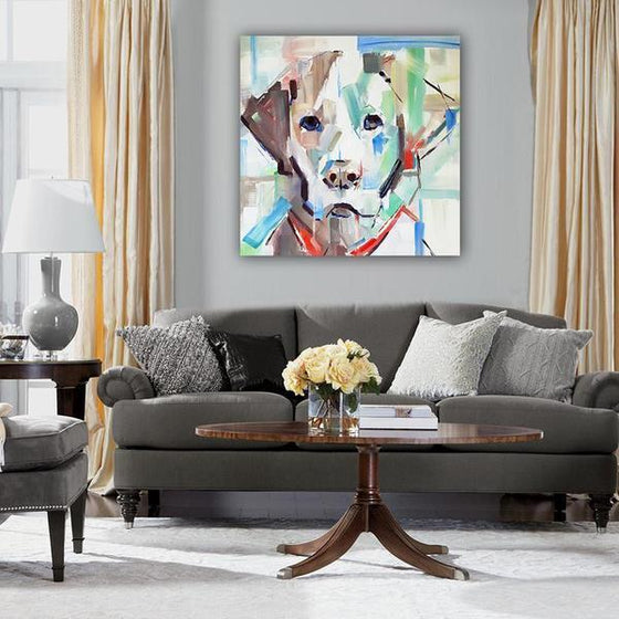 Abstract Dog Head Canvas Wall Art Living Room