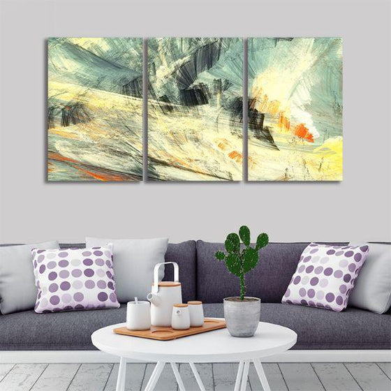 Abstract Mix Colors 3 Panels Canvas Wall Art Living Room