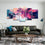 Abstract Pastel Hues 5 Panels Canvas Wall Art Set
