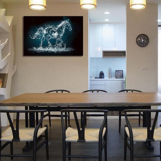 Abstract Wild Horse Canvas Wall Art Dining Room