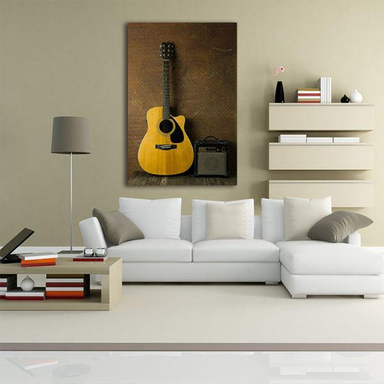 Acoustic Guitar Canvas Wall Art Living Area
