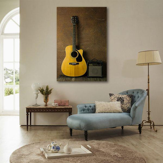 Acoustic Guitar Canvas Wall Art Print