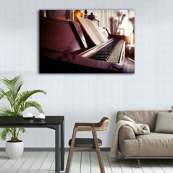 Acoustic Piano Canvas Wall Art Dining Room