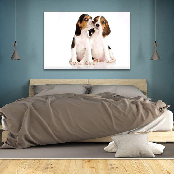 Pair Of Beagle Dogs Canvas Wall Art Bedroom