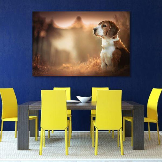 Beagle Puppy Canvas Wall Art Dining Room