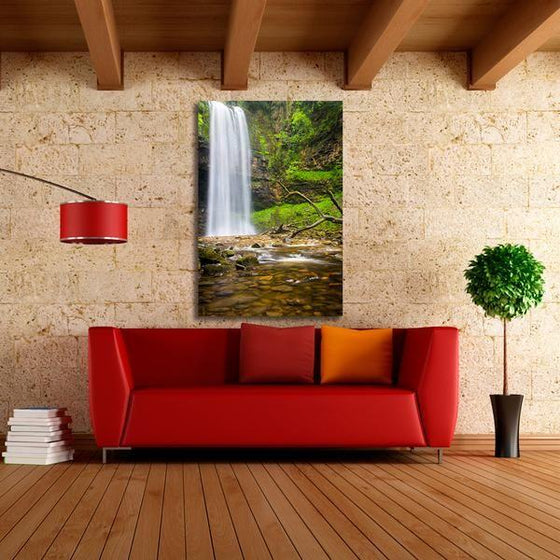 Alluring Clean Waterfalls Wall Art Living Room