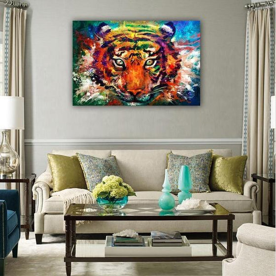 Alluring Colorful Tiger Canvas Wall Art Ideas