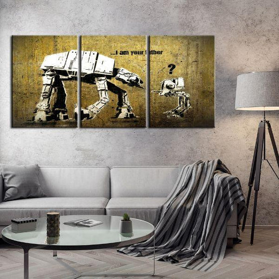 Am I Your Father By Banksy 3 Panels Canvas Wall Art Decor
