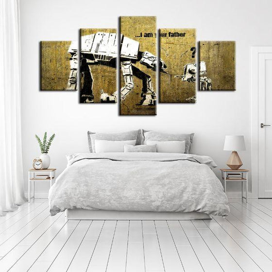 Am I Your Father By Banksy 5 Panels Canvas Wall Art Bedroom