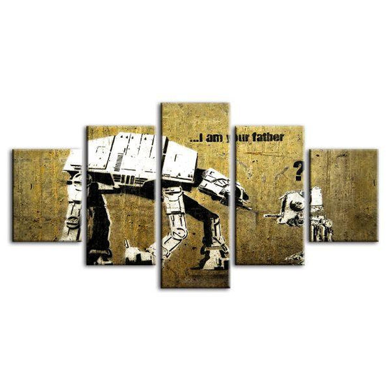 Am I Your Father By Banksy 5 Panels Canvas Wall Art