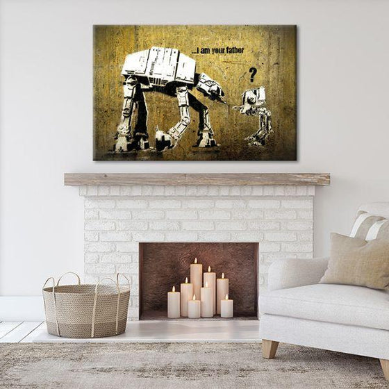 Am I Your Father By Banksy Canvas Wall Art Living Room