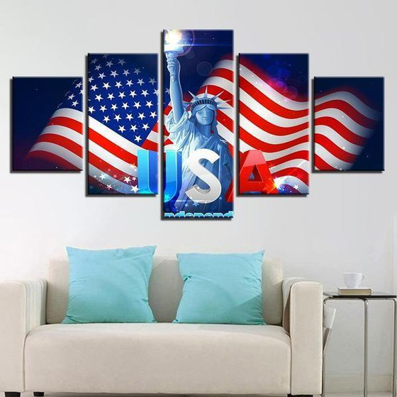 American Flag Wall Art Metal Canvas