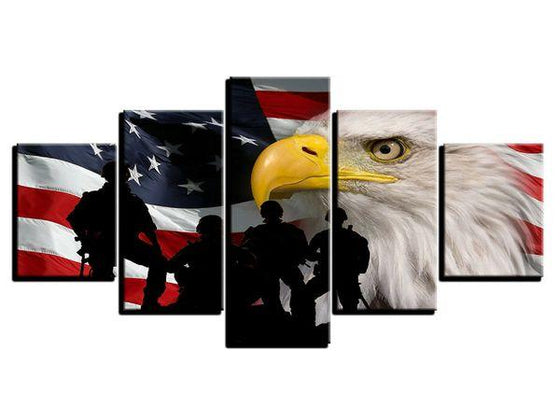 American Flag Wall Art Wood Canvases