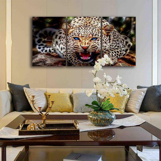 Amur Leopard 3 Panels Canvas Wall Art Living Room