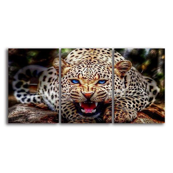 Amur Leopard 3 Panels Canvas Wall Art