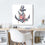 Anchor With Vibrant Flowers Canvas Wall Art Bedroom